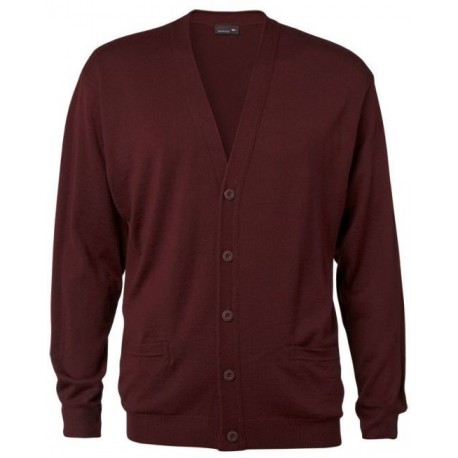 Men's cardigan-Regular Fit-Bordeaux