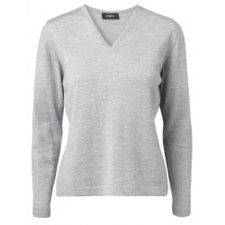 Dame v-hals Pullover Grå