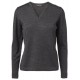 Dame v-hals Pullover Charcoal