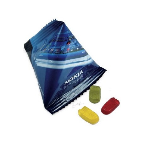 Frugtgummifigurer, ca 18g, tetrapack