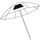 Strandparasol med teleskop metal skaft,