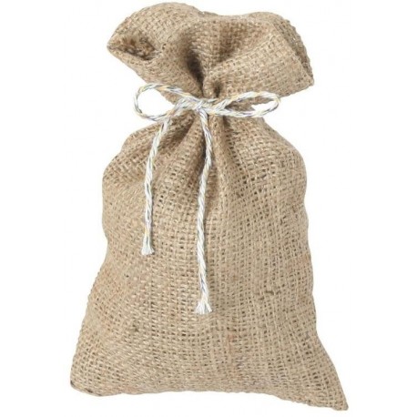 Jute sække 23x13cm med eller uden chokoladekugler, bolcher, karameller mm. BACH-PROMOTION.DK