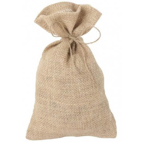 Jute sække 26x16cm. Med eller uden chokolade, karameller, bolcher mm