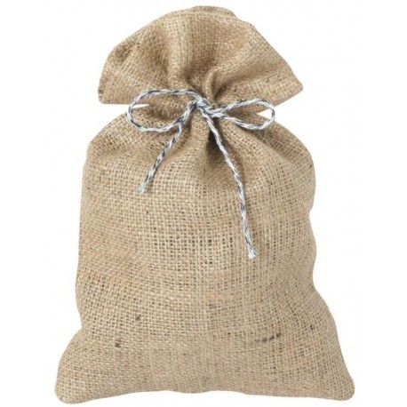 Jute sække 32x20cm. Med eller uden gaver. Køb med lækre chokoladekugler