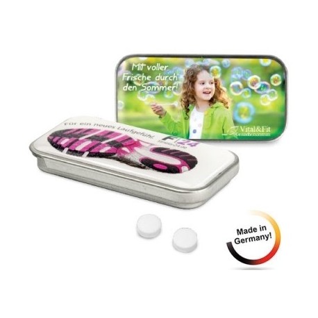 pastiller i metaldåse med doming