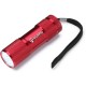 Gaveæske indeholdende 3 batterier samt aluminium lampe 