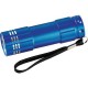 Gaveæske indeholdende 3 batterier samt aluminium lampe 