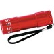 Gaveæske indeholdende 3 batterier samt aluminium lampe 