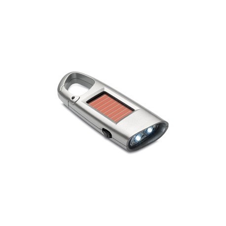 Karabinhage med 2 LED-lamper, og solcelle