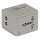 Rejse adaptertil lysnettet med universalstik + USB
