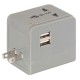Rejse adaptertil lysnettet med universalstik + USB