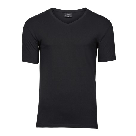 V-hals t-shirt med logo tryk