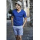 V-hals t-shirt med logo tryk