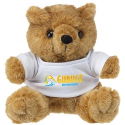 Bamse med hvid t-shirt. 18x16cm.  4846a32