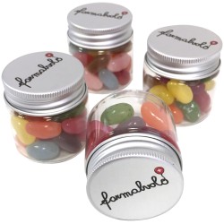 Beholdere med Jelly beans 42mm Ø x 45mm, ca 40g