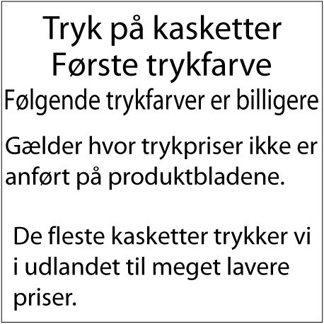 1. trykfarve på kasketter