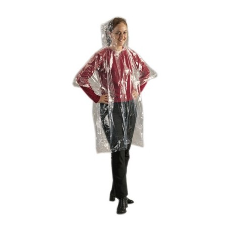 regnfrakke i plastpose,