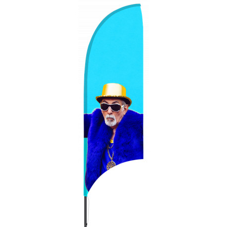 Strandflag, reklameflag, logoflag