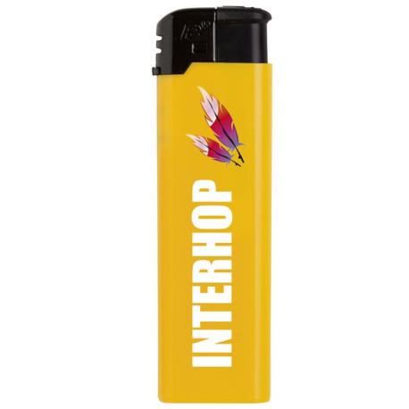 Genopfyldelig elektronisk lighter med logo. FlameClub lightere