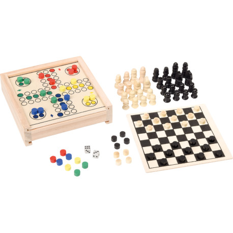 3 spil, Skak, ludo og dam, Træ. 501027A09