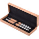 Kuglepen + rollerpen skrivesæt, kork + messing 1101684A09