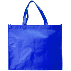 Indkøbstasker fremstillet af tidligere PET flasker, og efterfølgende lamineret. Incl tryk. 42x35x15cm . 