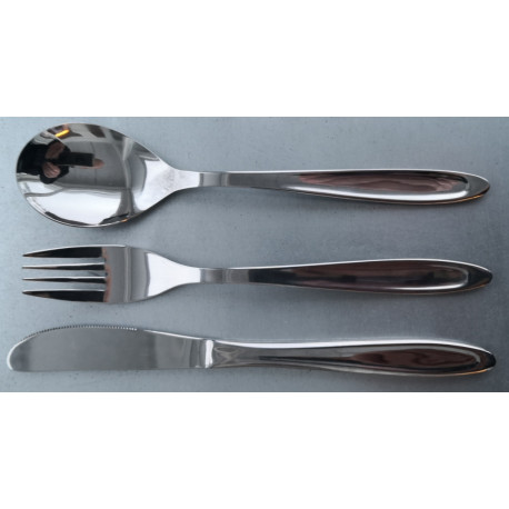 Bestik. Kniv + gaffel + ske. Højpoleret rustfri stål 2026036.7.8A128