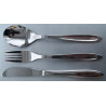 Bestik. Kniv + gaffel + ske i højpoleret rustfri stål 2026036.7.8A128
