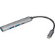 USB HUB i genamvendt aluminium, 3 udtag, 33853A305