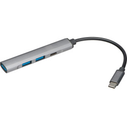USB HUB i genamvendt aluminium, 3 udtag, 33853A305
