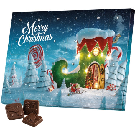 Julekalendere med chokolade 205x134x10mm