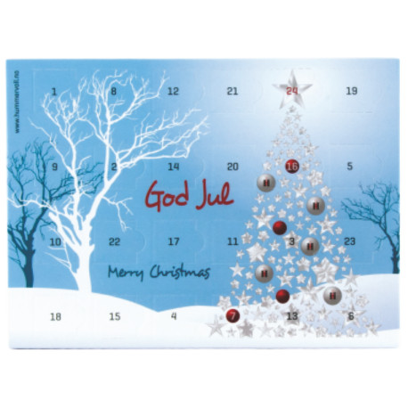 Barry Callebaut chokolade Julekalender A5. Standard eller Jeres eget foto dækkende hele kalenderen