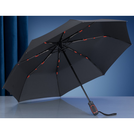 Taskeparaplyer 99cm Ø, med automatisk åbning og lukning. Meget høj kvalitet. Flotte tryk. BACH-PROMOTION.DK 