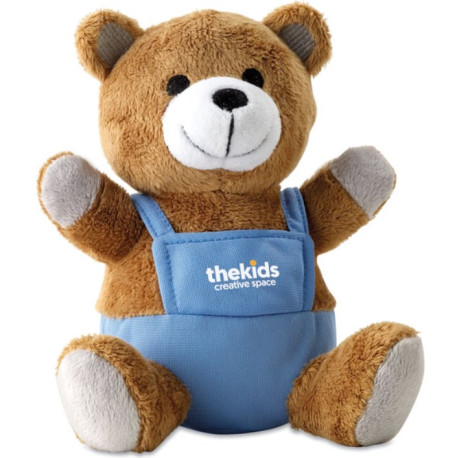 Plys bamser, med logo. 16x14,5x12,5cm, 7102A30. Brug bamser i konkurrencer mm