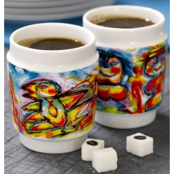 Krus med farverige motiver