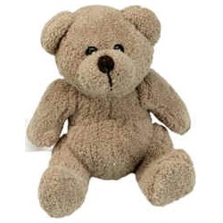 Blød plys bamse, 10x8 cm, 32 gram