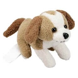 Blød plys hund, 8x8cm, 27,5 gram,