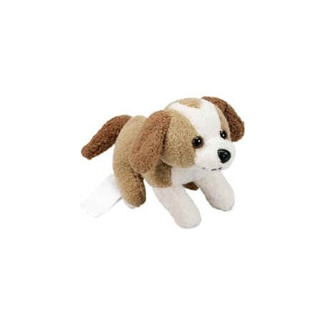 Blød plys hund, 8x8cm, 27,5 gram,