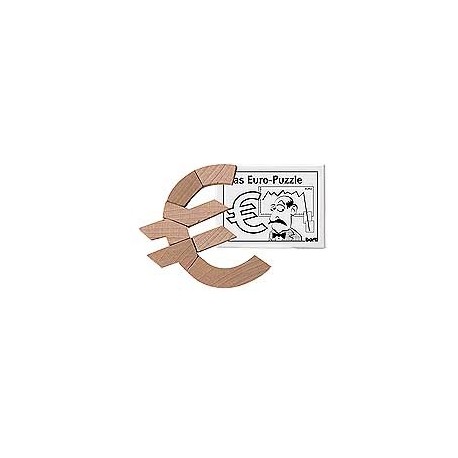 Træ puslespil udformet som et Euro tegn