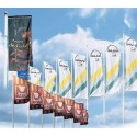 Flag, bannere, bilreklame, messe opbygninger